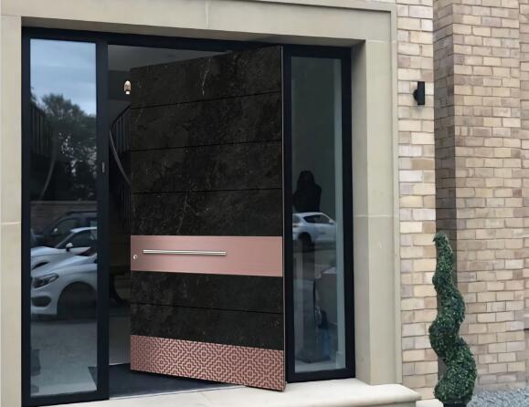 铸铝精雕偏轴门中轴门的优点